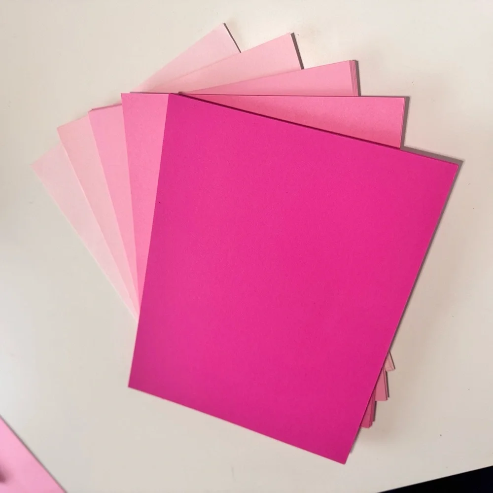 Ballerina Pink Cardstock Paper 67 Sheets 5 Shades of Pink Colors! NEW
